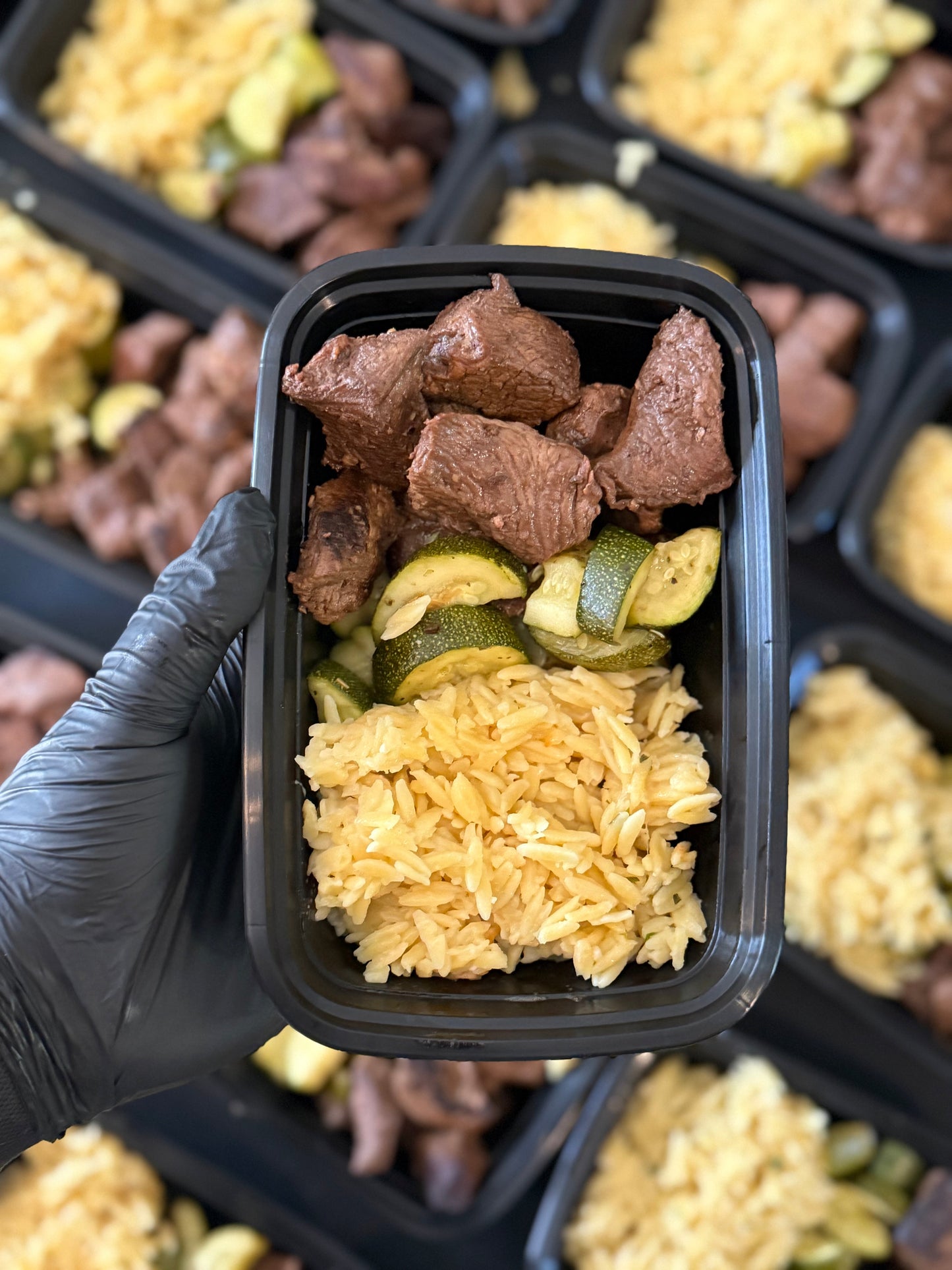 Garlic Steak Tips with Parmesan Orzo
